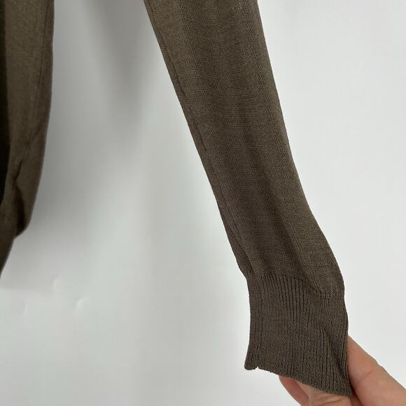 Trouve Lightweight Sweater Top Brown Open Back Semi Sheer Long Sleeve Size XS - Picture 4 of 10